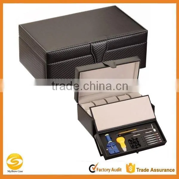 Custom Watch Repair Kit Carbon Fiber Pattern Watch Case,Watch display storage box