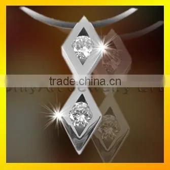 round shape shiny AAA CZ inlaid women or men's titanium or stainless steel pendant