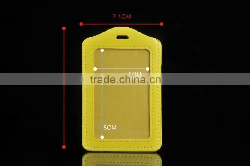 Vertical Style Faux Leather Business Id Credit Card Badge Holder