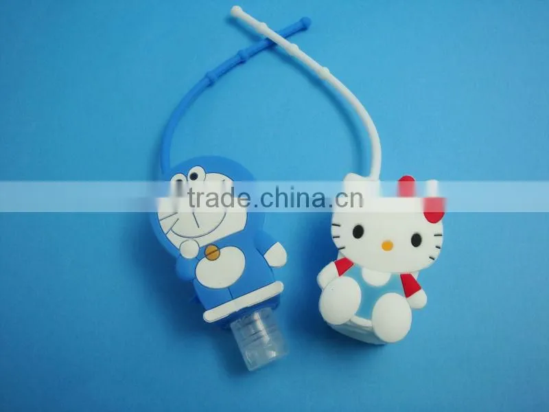 20ml 30ml animal silicone hand sanitizer holder in monkey shape,cute mini shampoo bottle with silicone case