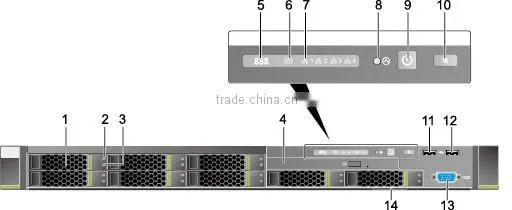 Original Quidway HUAWEI RH1288 V3 1U server with GE ports