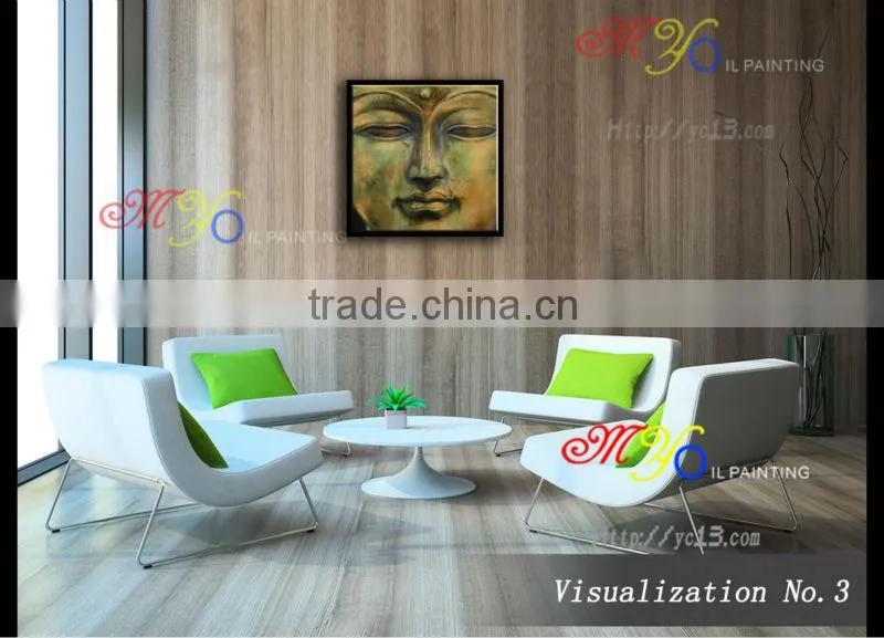 oil painting on canvas decoration green buddha hand painted