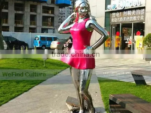 Metal Stainless Steel Welded Figure Sculptures for Plaza
