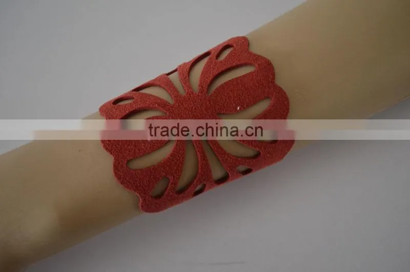 Genuine Leather Bracelets with Ornamental Engraving