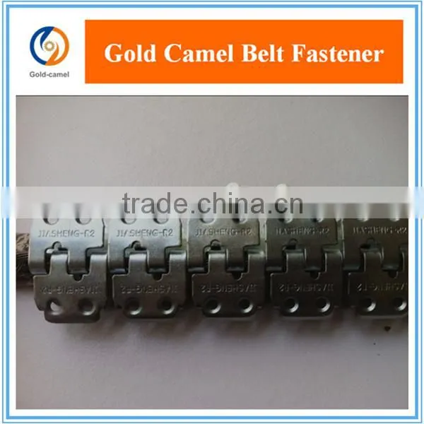 Rivet hinged belt fastener