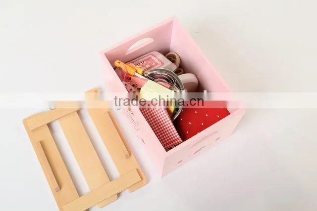 Wooden strawberry home made cooking set toy