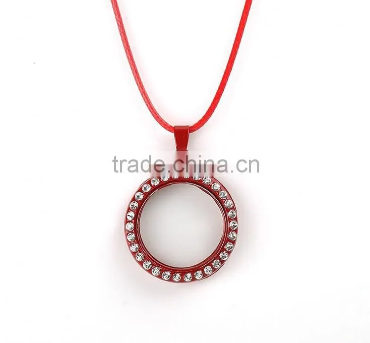 2015 wholesale alibaba express jewellery multicolor heart shaped floating lockets necklace