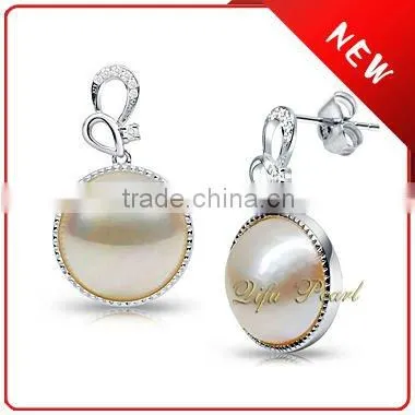 925 Silver Mabe Pearl Earring