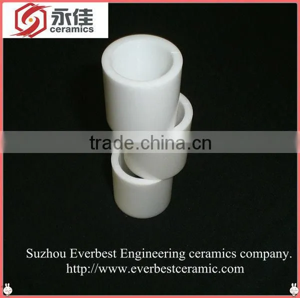 Polished white Alumina industry ceramic sleeve and bushing
