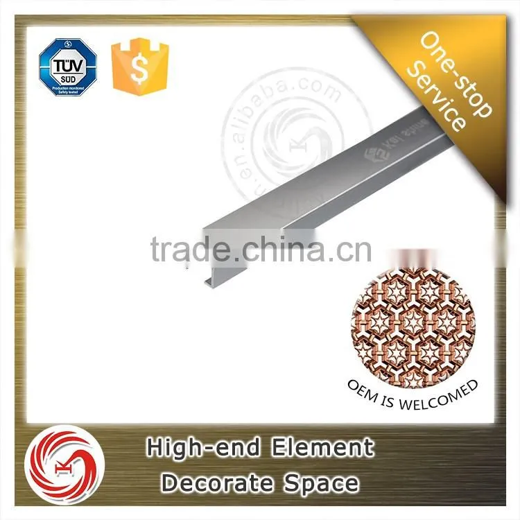 Wall decoration U shape metal tile trim