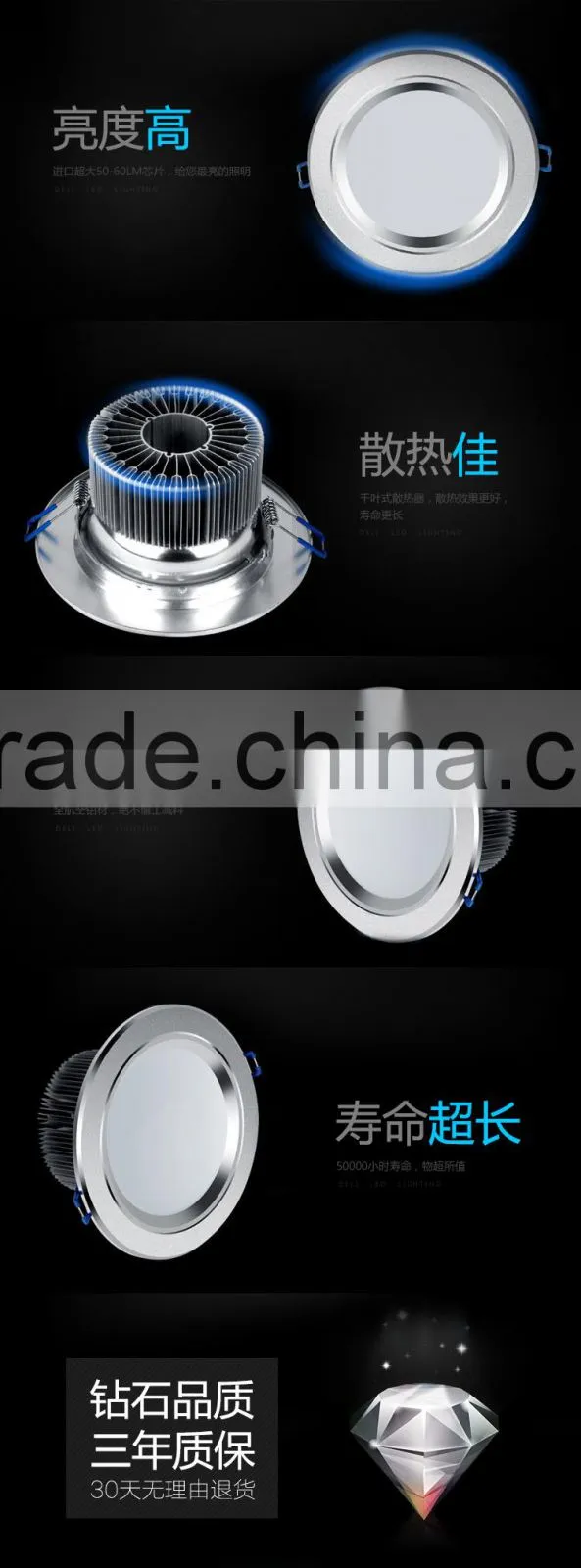 LED Ceiling Lamp Lights 3W 5W 7W 9w 12w 15w 18w Led Downlight Factory Sales AC85-265V
