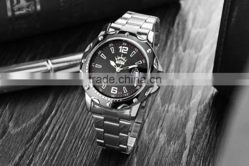 DIYAN Date Time men wristwatch full stainless steel quartz watch mans fashion casual watches Men's Dress clock relogio masculino