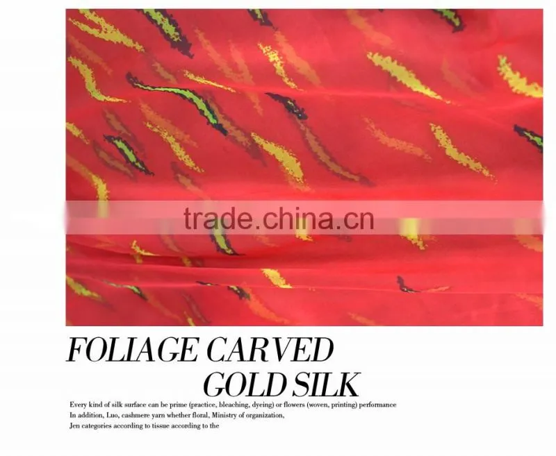beautiful silk chiffon lurex fabric hot sale printed silk chiffon fabric