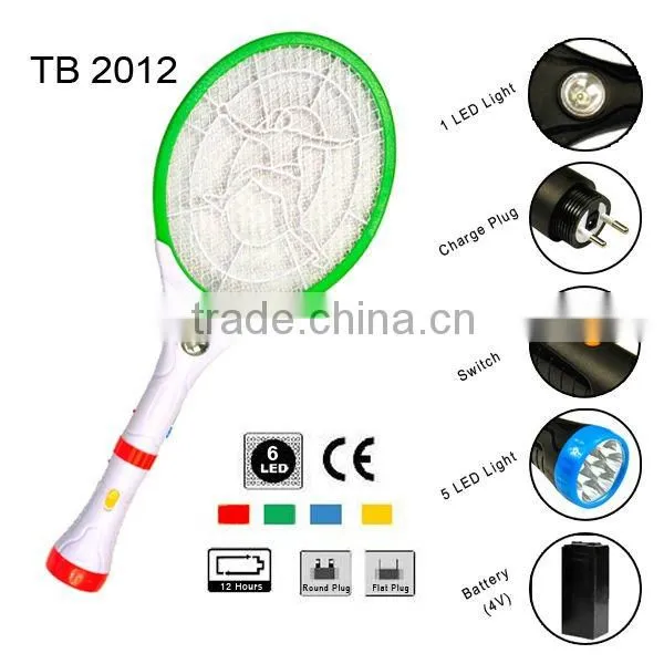 multifunction mosquito swatter 7 LED torch