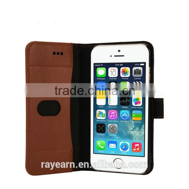 Flip cover leather case compatible with all brands smartphone for apple iPhone with button close