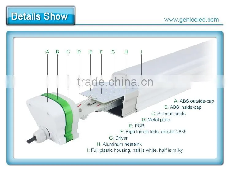 150cm 60W T8 led batten bracket fitting for led tube replacing with 5ft fluorescent tube luminaires