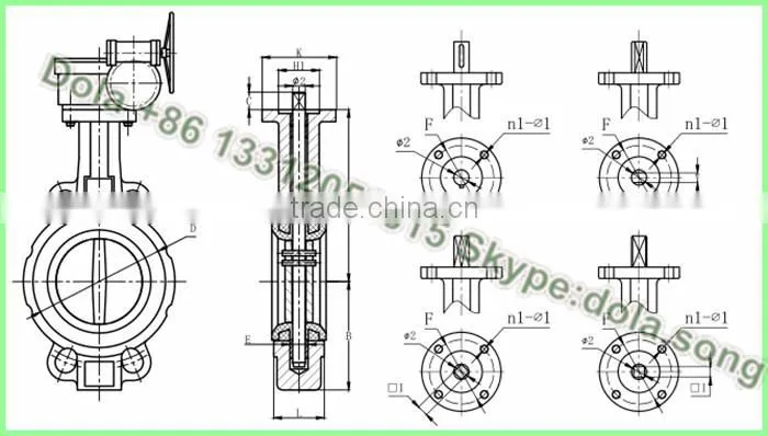 BV-DS0132 standard wafer EPDM liner butterfly valve