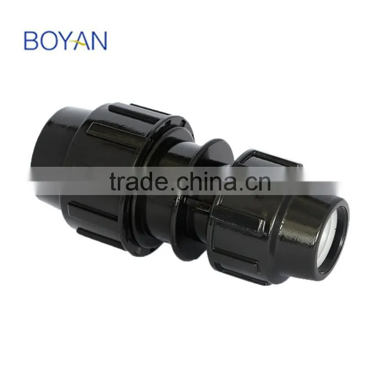 China Manufacturer plastic compression pipe fitting black pp compression reducer