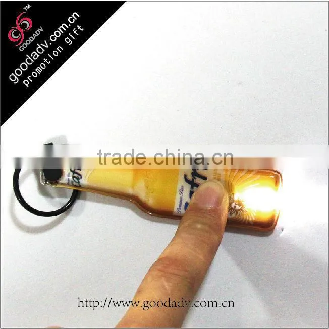 Factory price promotional Led keychain PVC Led light keychain