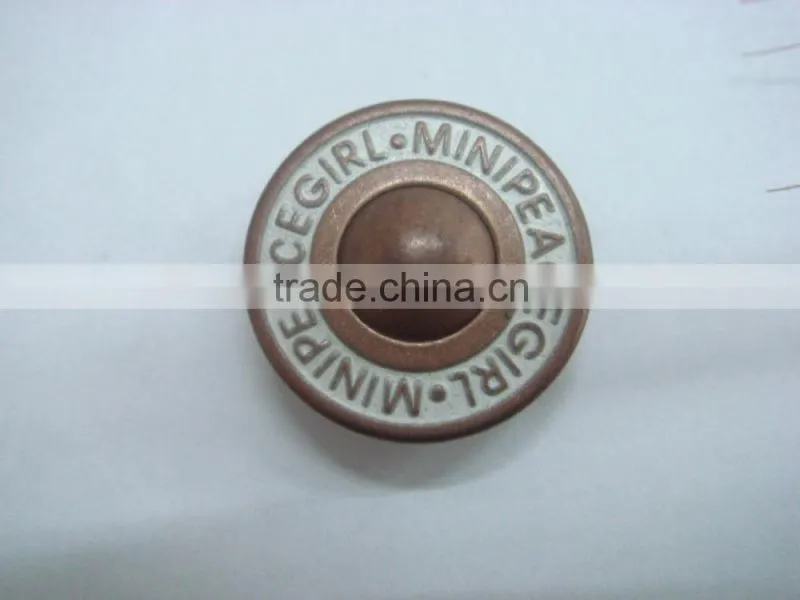 17mm engraved nipple metal automatic snap button