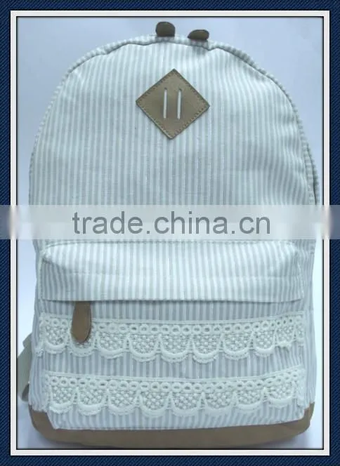 Denim backpack bag for school girls