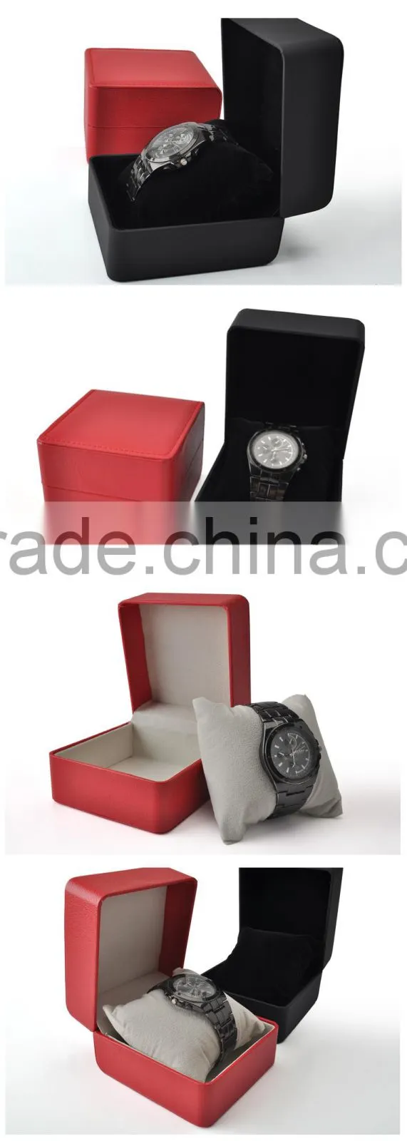 Wholesale Custom Logo Printed Red/Black Cheap Single Watch Storage Box
