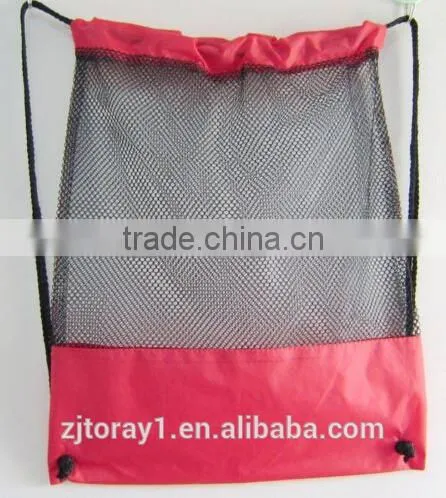 Nylon Mesh Sports Drawstring Small Bag Backpack Shoulder Bag