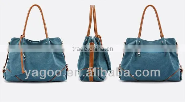 popular canvas material lady shoulder tote bag cross body bag