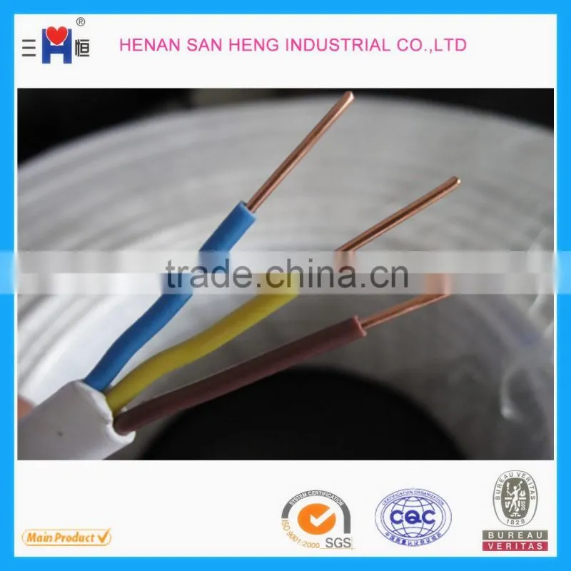 China goods wholesale PVC flat electric twin and earth cable