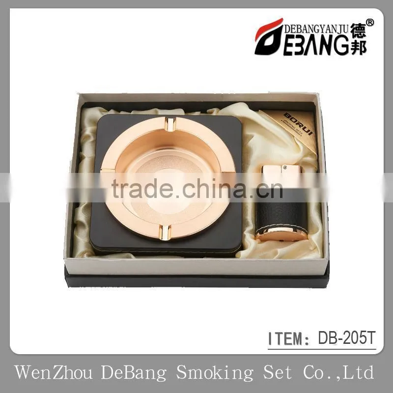 Portable Type and Metal Material ashtray and lighter gift sets