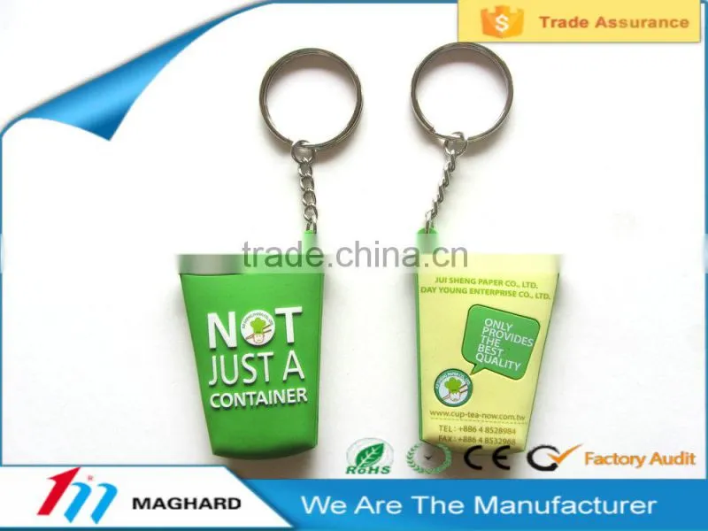 cup shaped soft pvc fridge magnet key chain