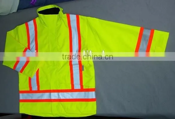 Cheap high visible winter reflective jacket Safety Jacket workwear Waterpoof Yellow Winter Jacket