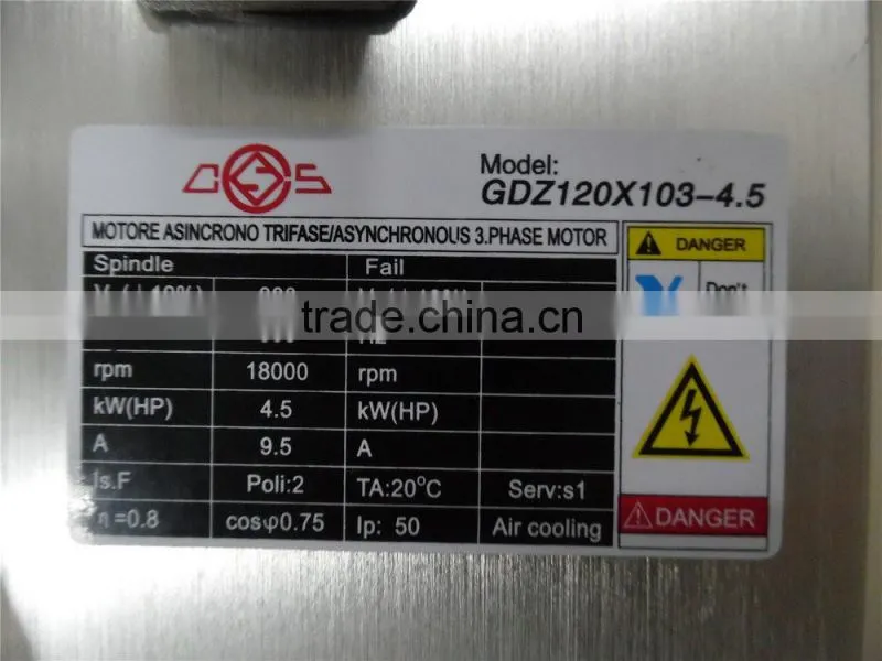Toauto 4.5kw electric spindle motor GDZ120x103-4.5 price cheap