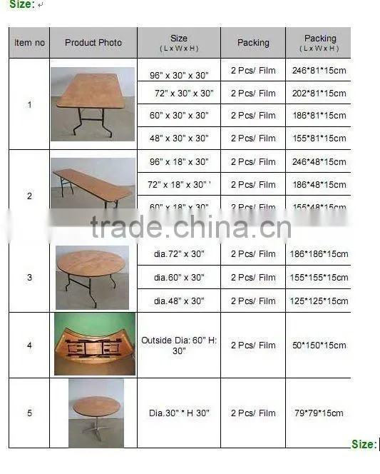 wooden folding wedding tables