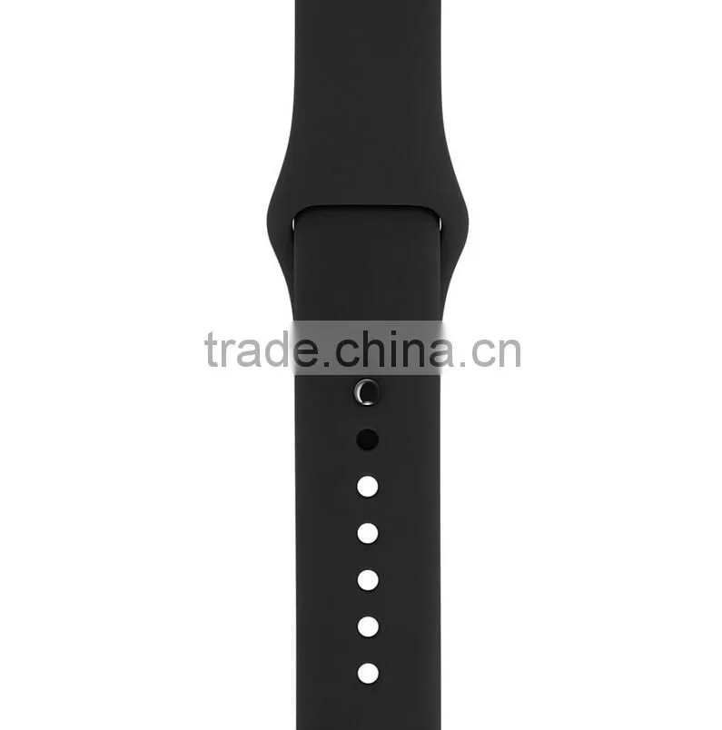 Black silicon watch band for apple watch