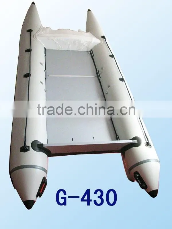 (CE) 14ft inflatable high speed catamaran boat for sale