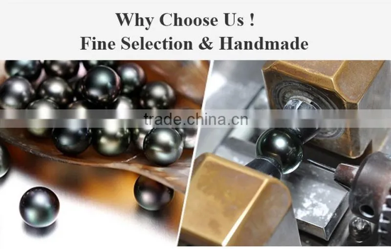 natural pearl pendant 8-9mm black tahitian pearl white gold necklace for wholesale