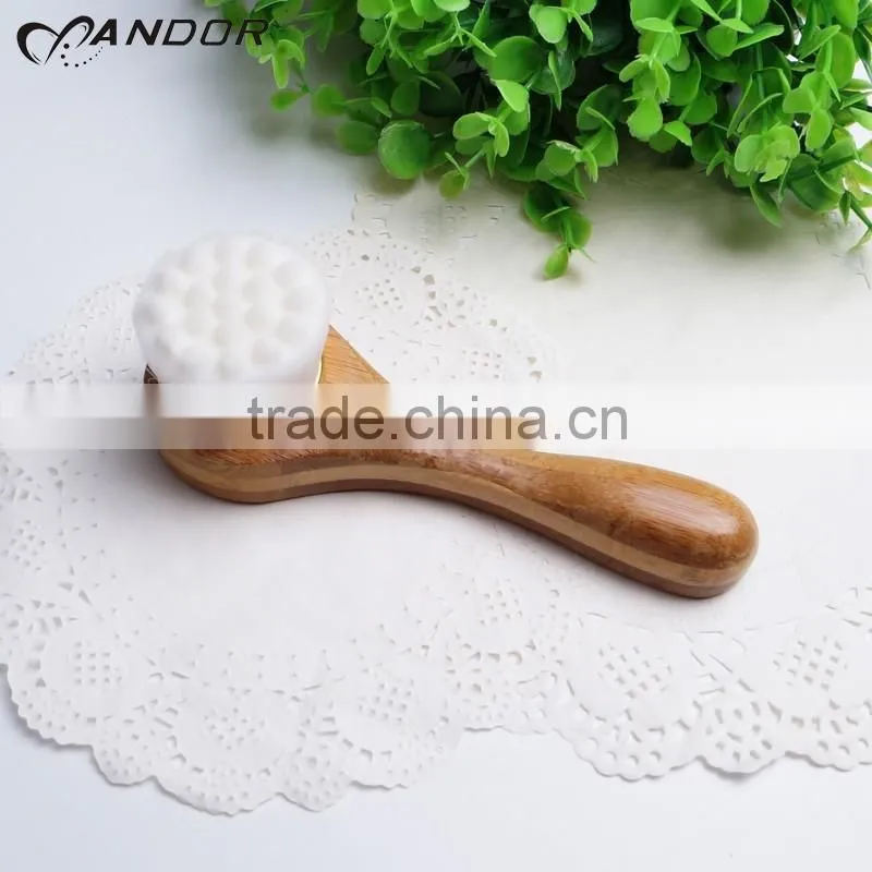 Wholesale beauty supply bamboo handle pore cleansing brush synthetic bristle