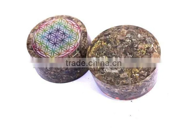 Blue Aventurine Chakra Flower Of Life Orgonite Energy Tower Buster