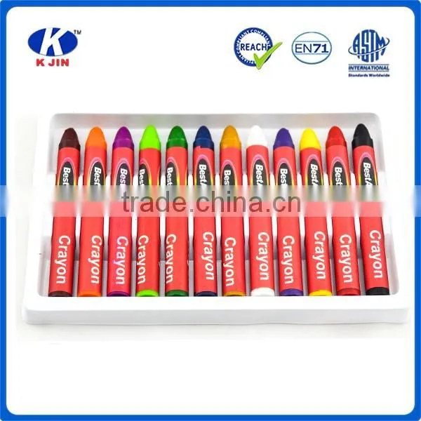 2016 hot sale 8 color fluorescent crayon into paper box for the kindergarten children