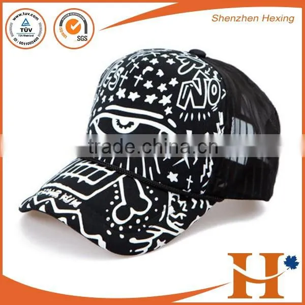 Good quality reasonable price 5 panels foam and mesh kids trucker mesh cap hat baseball cap with logo printed for woman