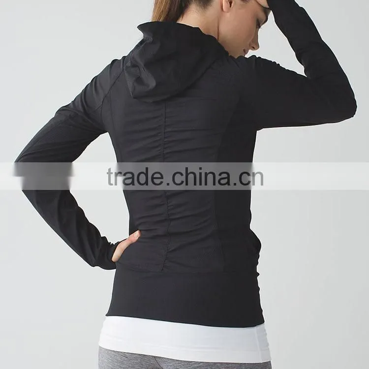 Chambray Blazer Women Autumn Jacket with hood made in china