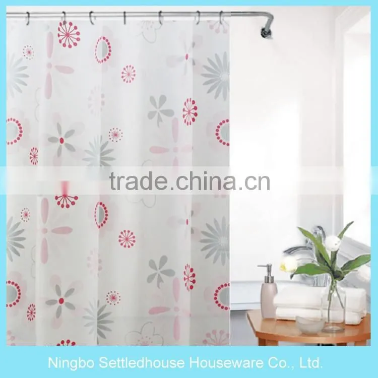 OEM Colorful Printing Curtains, PEVA Flower Design Shower Curtains