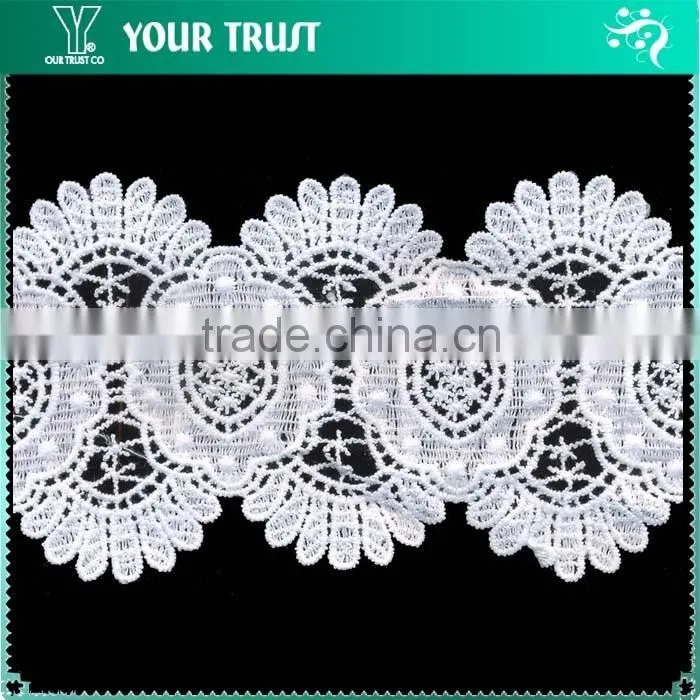 Width 14.0 Centimeter White Stretch Tape Trim Spandex Jacquard Elastic Lace