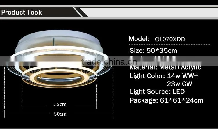 High Brightness Modern LED Ceiling Lights Warm White Round Acrylic Ceiling Lights