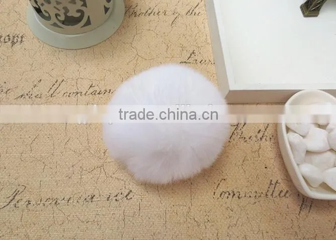 Real Fur Ball Key Chain / Fur Ball Keychain / Rex Rabbit Fur Pom Poms