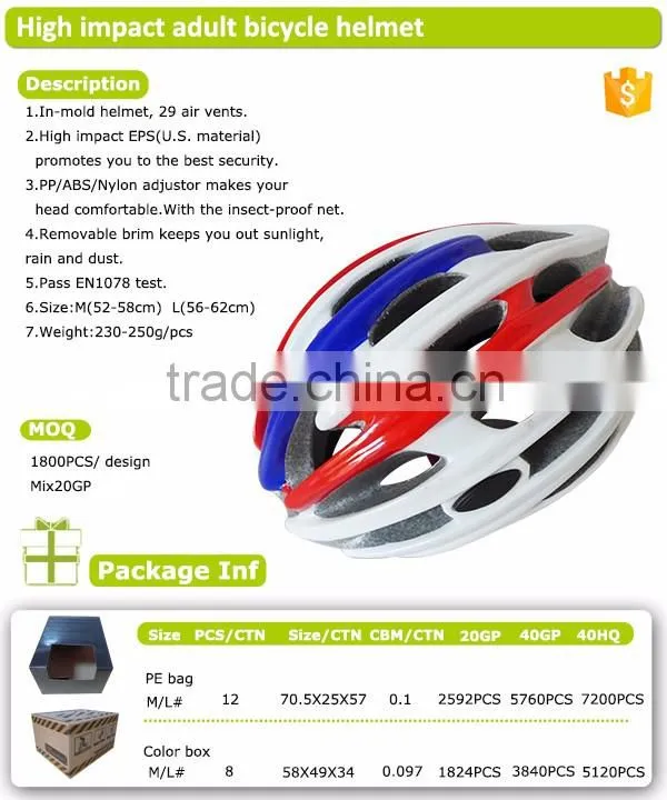 guangdong factory wholesale high quality CE approval sport adult bike helmet