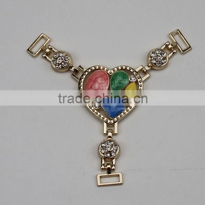 hot sell decoration shoes clips for wedding shoes gold crystal