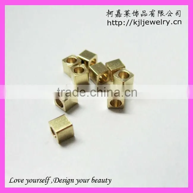 wholesale copper gold cube beads,smooth nugget beads 3x3mm