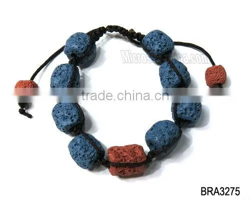 Braided handmade lava stone bracelet